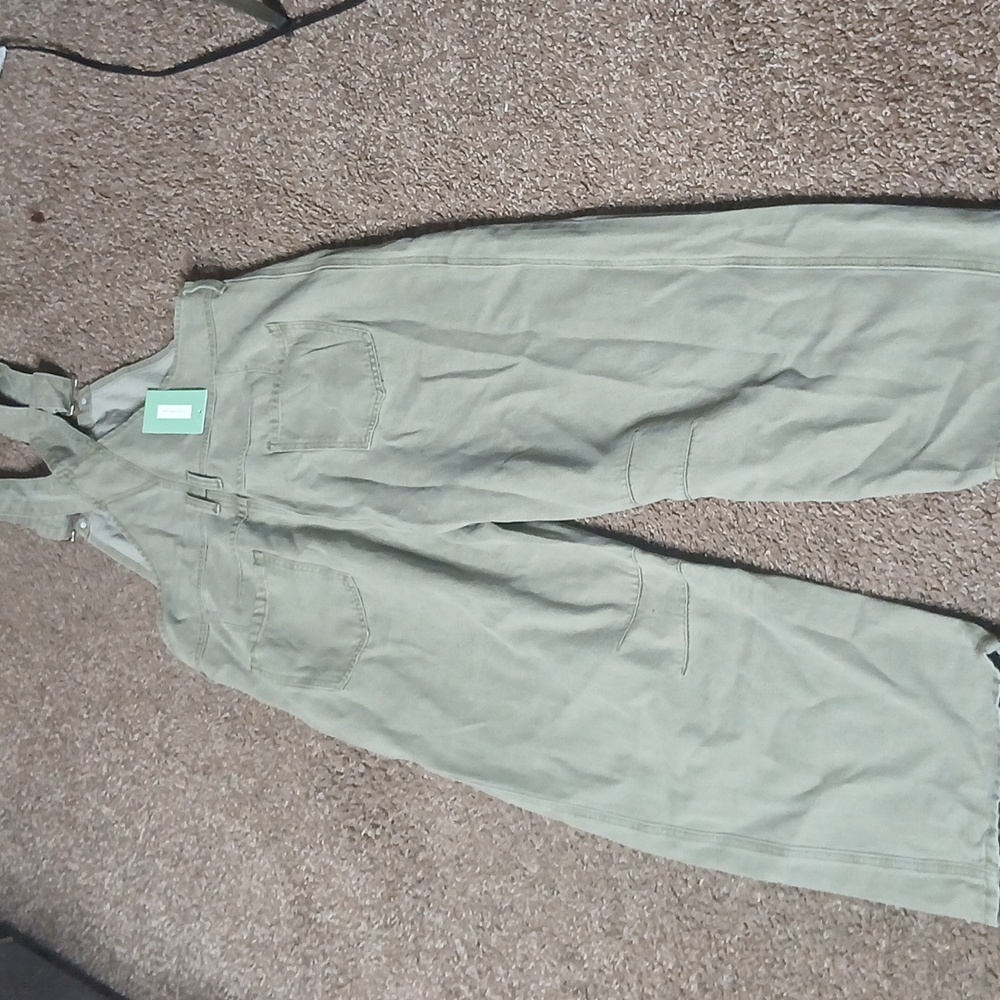 Light Olive Green Overalls Size Large - Picture 6 of 16